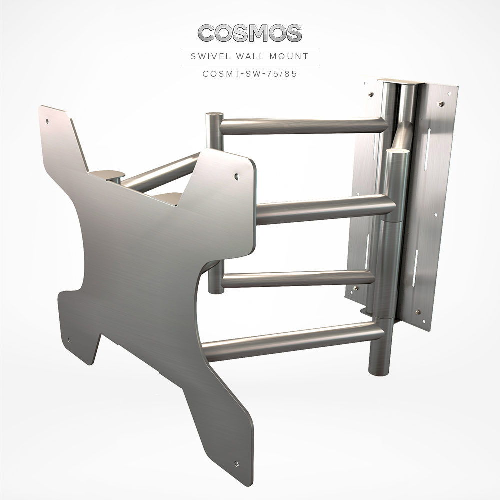 Solid stainless steel swivel TV wall mount.